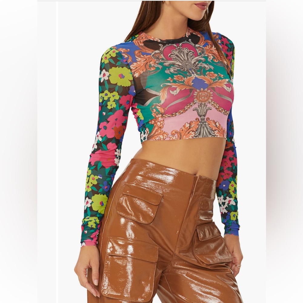Afrm Multicolor Patterned Crop Top - image 5